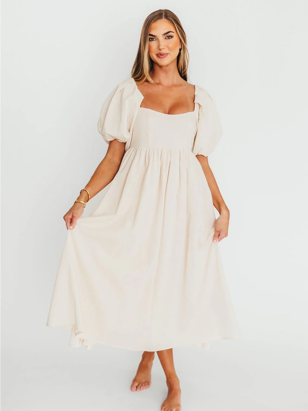 Worth Collective Hamilton Midi Dress in Ivory. Brand new, never worn.